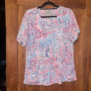 Paisley scrub top